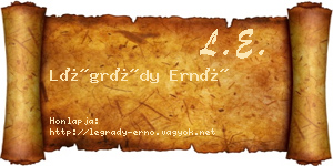 Légrády Ernő névjegykártya